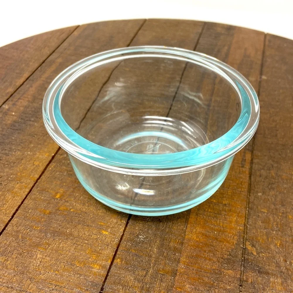 1 Small Pyrex Round 4” Glass Cup Container Bowl.